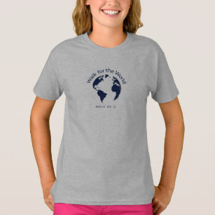 Walk For The World T-Shirt - Girls Dark Grey