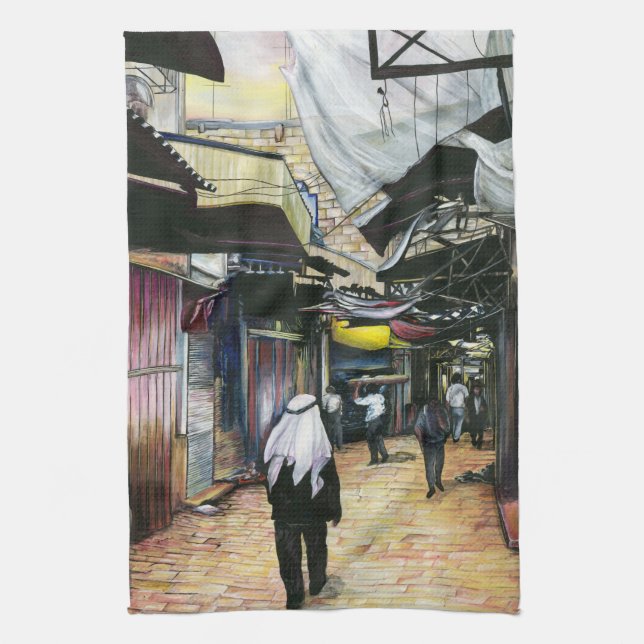 Walk Home through Antiquity, Jerusalem Tea Towel (Vertical)