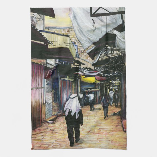 Walk Home through Antiquity, Jerusalem Tea Towel (Vertical)