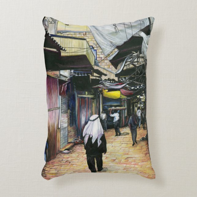 Walk Home through Antiquity, Old Jerusalem Decorative Cushion (Front(Vertical))