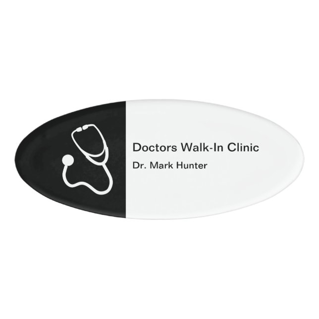 Walk In Clinic Doctor Office Name Tag (Front)