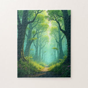 Walk in emerald forest jigsaw puzzle