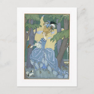 Walk in the Forest, illustration for 'Fetes Galant Postcard