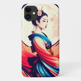 Walk In The Moonlight Japanese Geisha Case-Mate iPhone Case