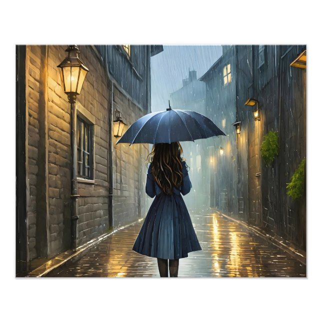 Walk in the rain photo print (Front)
