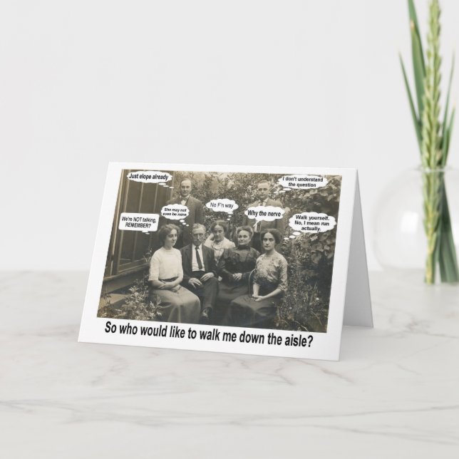 Walk me down the aisle? - FUNNY Invitation (Front)