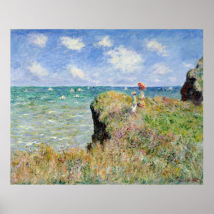 Walk on the Cliff at Pourville - Claude Monet Poster