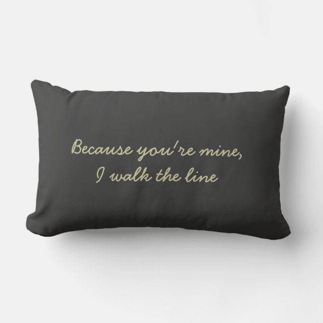 Walk the line throw pillow (Front)