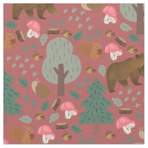 Walk Through the Woods on Chestnut Fabric