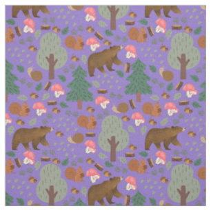 Walk Through the Woods on Medium Purple Fabric