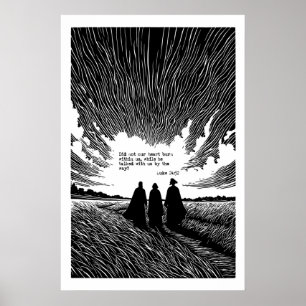 Walk to Emmaus Art Print Luke 24 32 Scripture