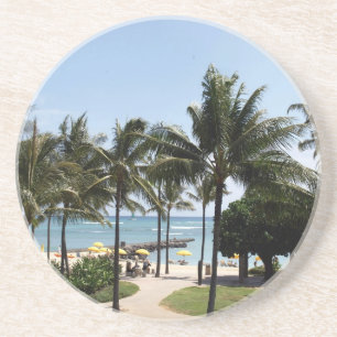 Walk to the Beach Photo  Beverage Coaster