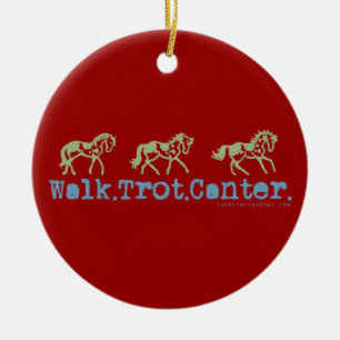 Walk Trot Canter Horses Ceramic Tree Decoration