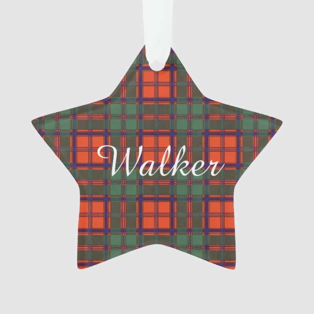 Walker clan Plaid Scottish kilt tartan Ornament (Front)