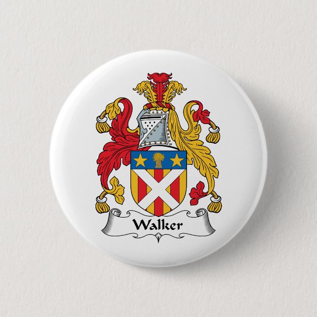 Walker Family Crest 6 Cm Round Badge (Front)
