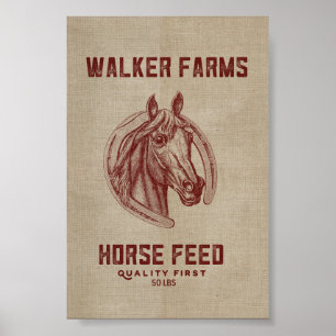 Walker Farms Horse Feed Sack Poster