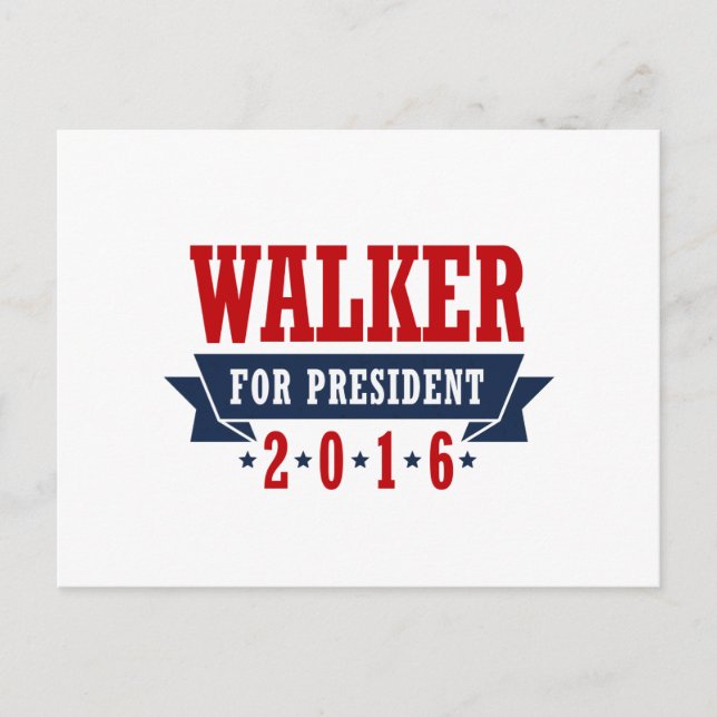 Walker For President 2016 Certified Ribbon Postcard (Front)