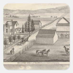 Walker, Knittel residences, farms Square Sticker