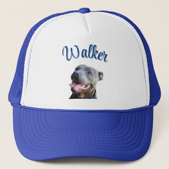 Walker Name With Staffy Bull Terrier,  Trucker Hat (Front)