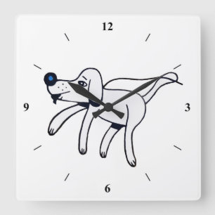 Walkies, Doggy. Square Wall Clock