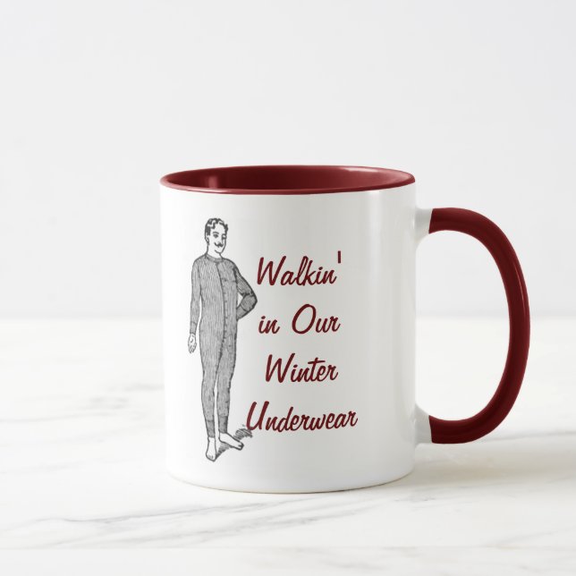 Walkin' in Our Winter Underwear Mug (Right)