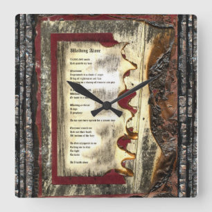 Walking Alone Square Wall Clock