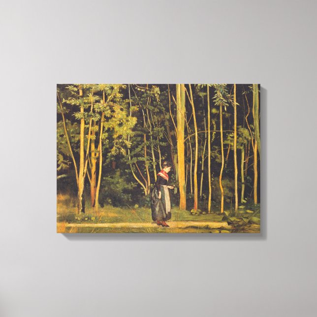 Walking at the Forest Edge (by Ferdinand Hodler) Canvas Print (Front)