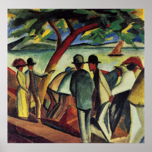 Walking at the lake I by August Macke Poster