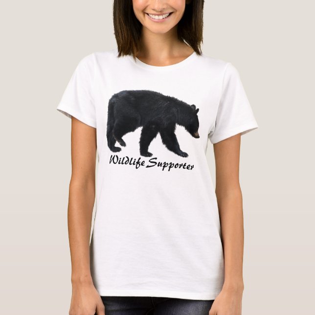 Walking Black Bear Animal Lover Shirt (Front)