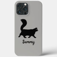 Walking Black Kitty Cat with Custom Text