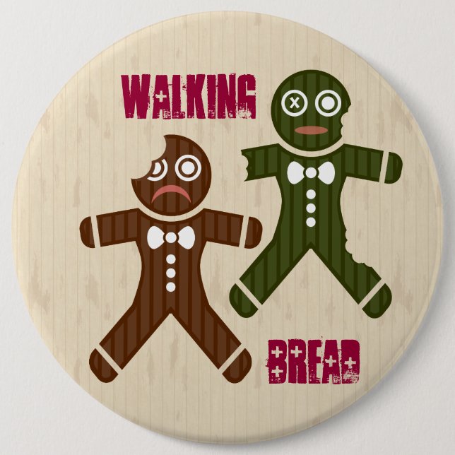 Walking Bread 6 Cm Round Badge (Front)