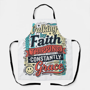 Walking by Faith Saved by Grace Vintage Shirt Apron