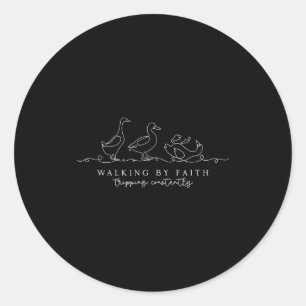 Walking By Faith Tripping Constantly Funny Christi Classic Round Sticker