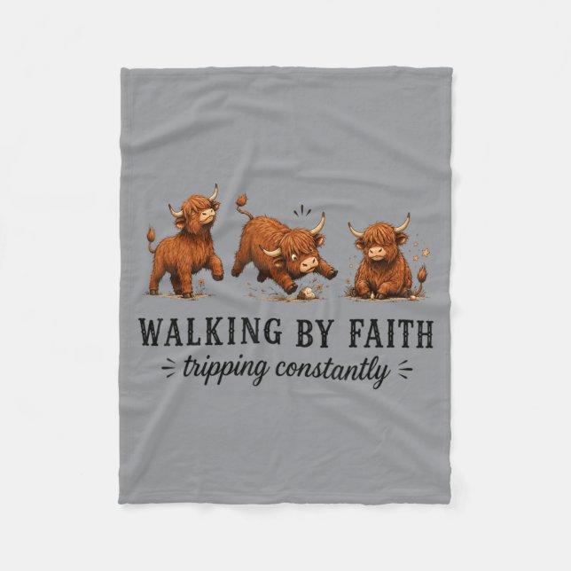 Walking Design Fleece Blanket (Front)