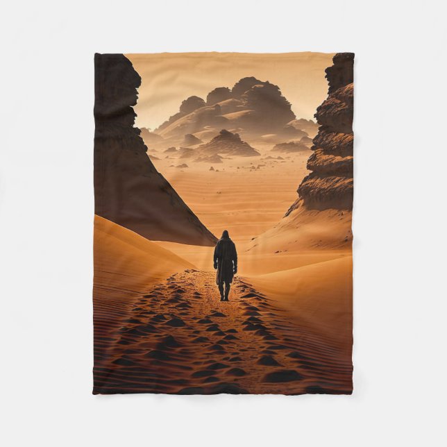 Walking Dune Fleece Blanket (Front)