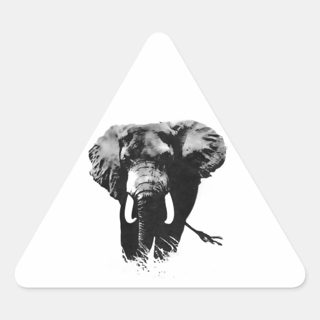Walking Elephant Triangle Sticker (Front)