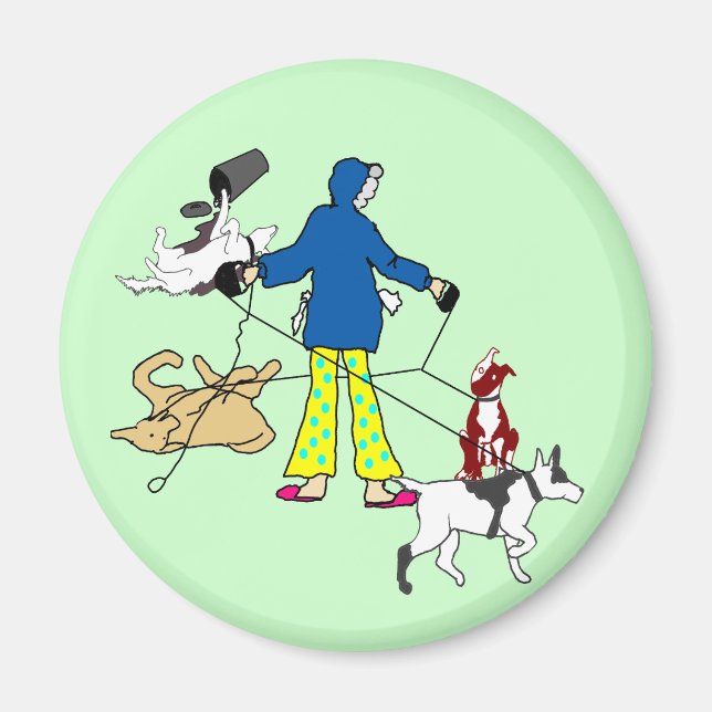 Walking Flyball Dogs Magnet (Front)