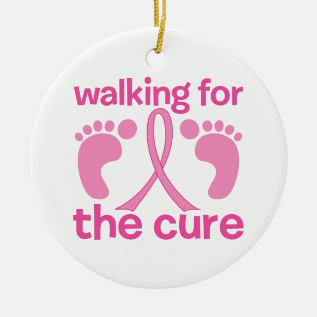 Walking For The Cure Ceramic Tree Decoration (Front)