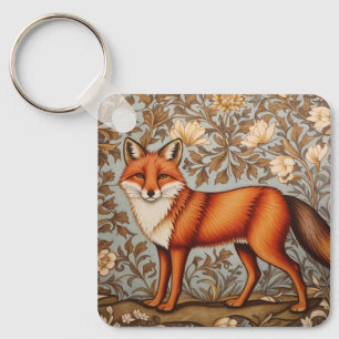 Walking Fox William Morris Inspired  Key Ring