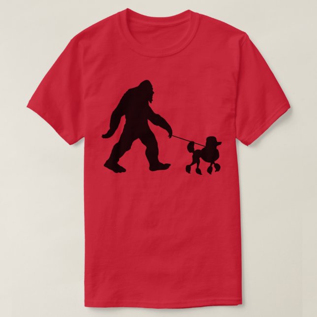 Walking his Poodle T-Shirt (Design Front)