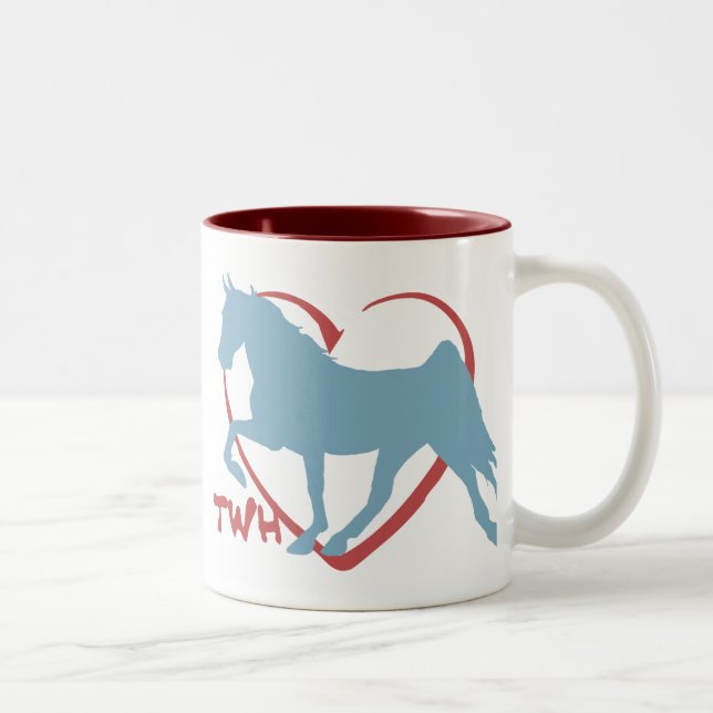 Walking Horse Lover Two-Tone Coffee Mug (Right)
