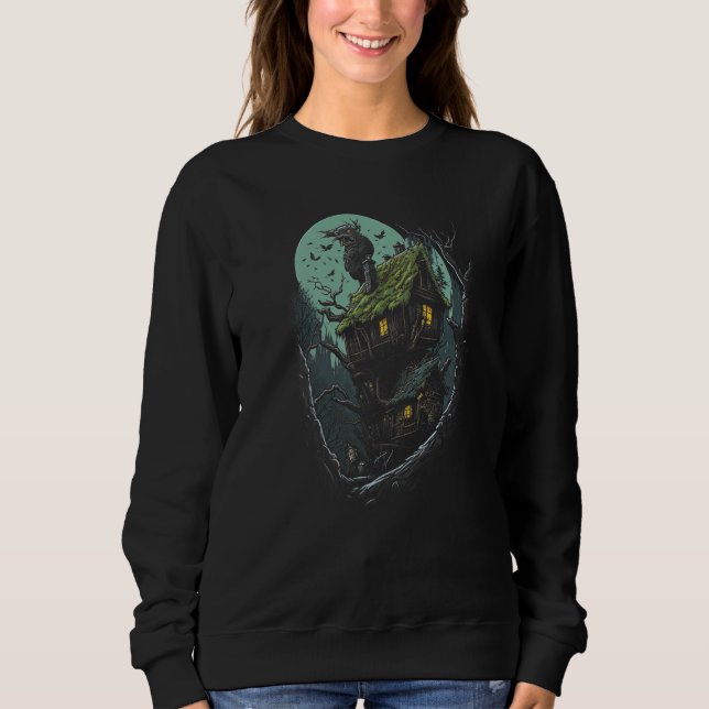 Walking House on Chicken Legs Slavic folklore Baba Sweatshirt (Front)