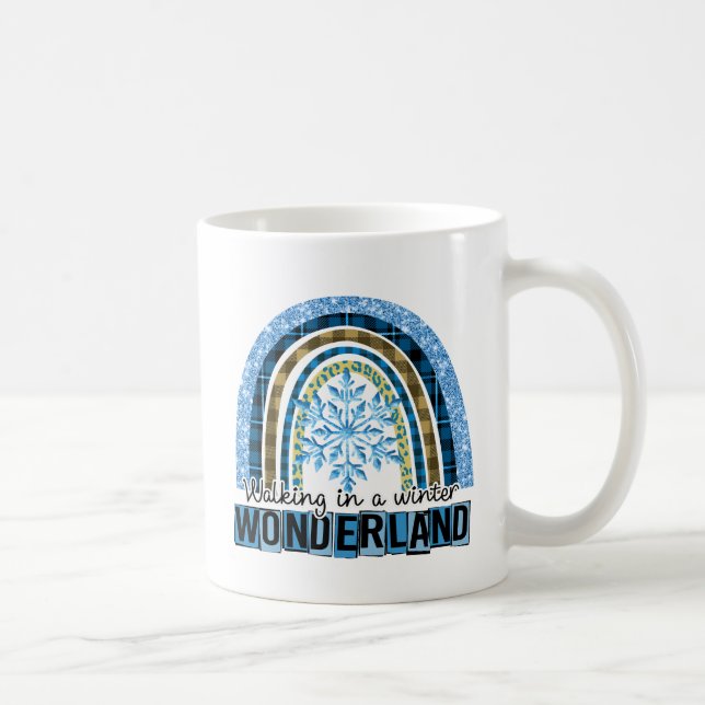 Walking in a Winter Wonderland | Blue Rainbow Coffee Mug (Right)