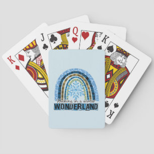 Walking in a Winter Wonderland Blue Rainbow Playing Cards