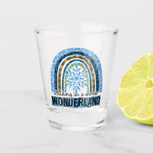 Walking in a Winter Wonderland   Blue Rainbow Shot Glass