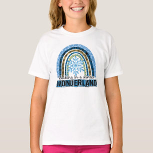 Walking in a Winter Wonderland   Blue Rainbow T-Shirt