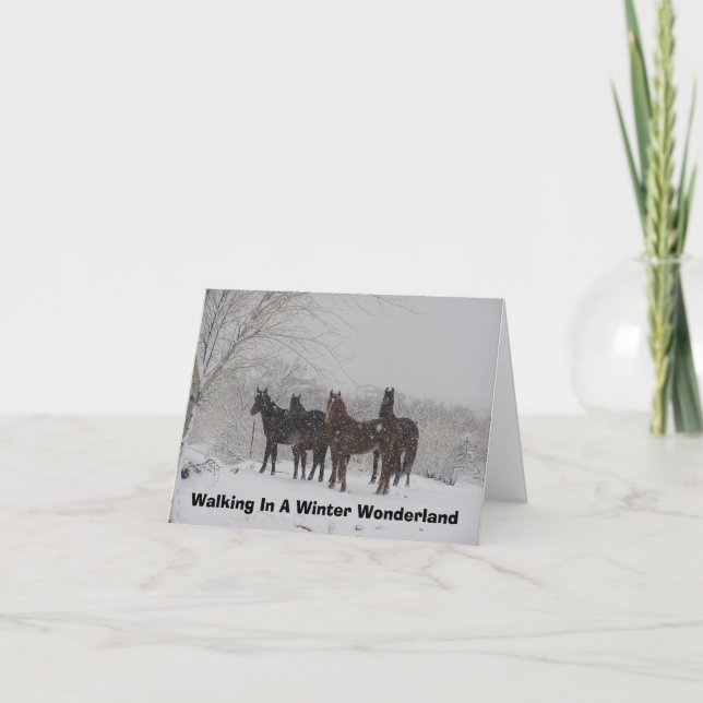 Walking In A Winter Wonderland Holiday Card (Front)