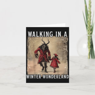 Walking In A Winter Wonderland Krampus Creepy Horr Card