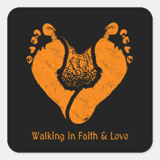 Walking in Faith & Love Christian Design Square Sticker