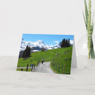 Walking in Murren Holiday Card